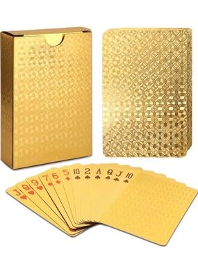 Gold Waterproof Playing Cards - Poker Deck for Parties and Games